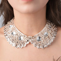 Pearl Beaded Lace Trim Collar Ribbons Women Necklace Wedding Jewelry for Clothes Dress  Beads Crystal Collar Wedding Jewelry