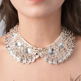 Pearl Beaded Lace Trim Collar Ribbons Women Necklace Wedding Jewelry for Clothes Dress  Beads Crystal Collar Wedding Jewelry