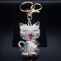 Cute Sweet Colorful Full Crystal Big Bear Key Chain Alloy Rhinestone Fashion Bag Accessories Keyring Jewelry Wholesale N9029