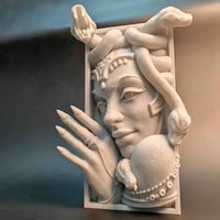 Medusa Figurine Bookends, Decorative Plastic Statue for Shelf, Desk, and Room Ambiance, Versatile Indoor Decor