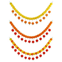 Artificial Marigold Garland Indian Style 135CM Home Decor with Pearl Festival Ornament for Halloween Day of The Dead Christmas