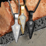 Eye of Horus Spearhead Men Necklaces With Pendant Stainless Steel Jewelry For Male Women Punk HipHop Accessories Gifts Wholesale