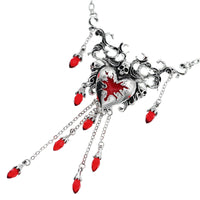 Halloween Bloody Rhinestone Necklace Set Earrings Heart Damage Bleeding Broken Women Jewelry and Accessories