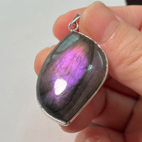 Pendant Natural Stone Irregular Shape Blue Purple Labradorite Pendant for Women Men Jewelry 1Pcs