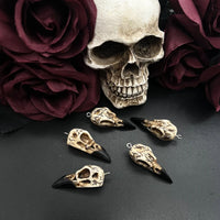 4pcs 34*14mm 3D Raven Skull Charms Magpie Skull Resin Replica Pendant Designer Charms Fit Jewelry Making DIY Jewelry Findings