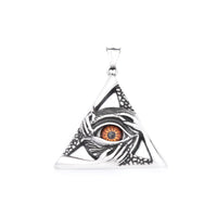 Gothic Vintage Evil Eye Pendant For Men Stainless Steel Punk Hip Hop Fashion Triangle Necklace Unique Amulet Jewelry Wholesale