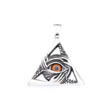 Gothic Vintage Evil Eye Pendant For Men Stainless Steel Punk Hip Hop Fashion Triangle Necklace Unique Amulet Jewelry Wholesale
