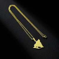 2024 New fashion stainless steel glossy Nicaragua map City necklace for women and men couples ethnic style accessory collarbone