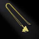 2024 New fashion stainless steel glossy Nicaragua map City necklace for women and men couples ethnic style accessory collarbone