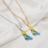 Anniyo Comores Map Necklaces for Women Comoros Jewelry Grand Comore Island @365321