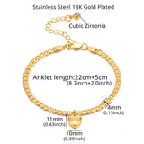 Anklet For Women Gold Color Stainless Steel Cuban Link Ankle Bracelets Summer 2022 Fashion Leg Chain Beach Foot Jewelry Ancklets