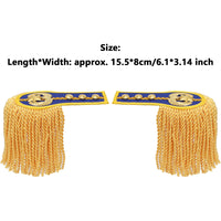 1 Pair Drum Horn Band Tassel Fringe Chain Shoulder Badge Applique Epaulet Clothing Uniform Party Performance Costume Accessories