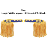 1 Pair Drum Horn Band Tassel Fringe Chain Shoulder Badge Applique Epaulet Clothing Uniform Party Performance Costume Accessories
