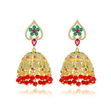 Gypsy Jewelry Retro Ethnic Indian Jhumka Crystal Small Bells Beads Drop Tassel Earrings Women Bohemian Statement Jhumki Tribal
