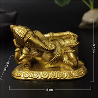 Bronze Color Ganesha Buddha Statue Ornaments Fengshui Ganesh Indian Elephant God Sculptures Figurines For Home Garden Decoration