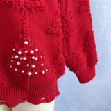 Christmas Sweater Women 2024 Korean Style O Neck Casual Loose Jumper Women Chic O Neck Peark Bow New Year Sweater Knitwear