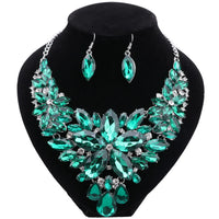 CYNTHIA Fashion Pink Flowers Bridal Wedding Party Prom Costume Jewelry Sets Indian Necklace Earrings Sets for Brides Bridesmaids