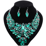 CYNTHIA Fashion Pink Flowers Bridal Wedding Party Prom Costume Jewelry Sets Indian Necklace Earrings Sets for Brides Bridesmaids