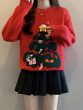Red Christmas Pullover Sweater For Women In Autumn And Winter 2025 Women's Casual Versatile O Neck Knitted Sweater New Casual