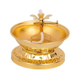 Ghee Lamp Holder Oil Lamp Dish Dimmable Buddhist Alloy Butter Lamp Holder for Living Room Home Desktop Decoration Ornament