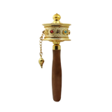 Hand Cranking Tibetan Prayer Wheel Double Bearing Colourful Turn Praying Instrument Rotatable Spinning Drum Religious Ornament