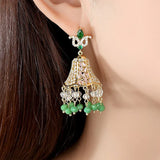 Gypsy Jewelry Retro Ethnic Indian Jhumka Crystal Small Bells Beads Drop Tassel Earrings Women Bohemian Statement Jhumki Tribal