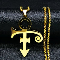 RIP Memorial Symbol Love Logo Steampunk Stainless Steel Necklace Women The Minimalism Artist Love Symbol Prince Necklace Jewelry