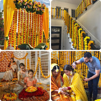 5-50 PCS Marigold Garland Wedding Diwali Decoration Day of the Dead Faux Garlands Wedding Garlands Indian Decor for Prayer Fest