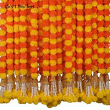 Long Strands Artificial Marigold Garland Pooja Diwali Fiesta Indian Décor Pooja Marigold Flowers Pooja Wedding Events Decor