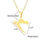 2024 New fashion stainless steel Croatia map and city necklace men's and women's geometric ethnic style collarbone chain anniver