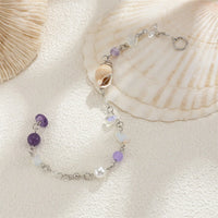 Long Chain Stone Beaded Alloy Braid Hair Ring Dreadlock Hair Ring for Women Conch Pendant Hair Jewelry for Braids Gifts