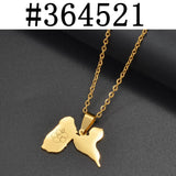Anniyo Guadeloupe Map Hibiscus flower Pendant Necklaces for Women Jewelry France Guadeloupe  @364521