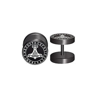 2pcs 18G 316L Stainless Steel Viking Rune Round Stud Earrings for Men Women, Cartilage Tragus Helix Earring Piercing Jewelry