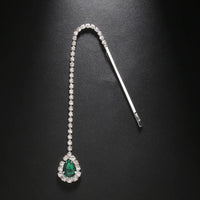 Stonefans Water Drop Forehead Chain Headpiece Jewelry for Women Boho Red Hair Accessories 2024 Rhinestone Wedding Elegant Clips