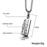 Vintage Stainless Steel Essential Oil Bottle Pendants Urn Wishing Bottle Necklace Religious Amulet Couple Party Jewelry