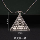 European and American fashion personality versatile pyramid wisdom eye necklace for men and women, simple street accessories