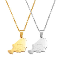 Anniyo Niger Map Cities Name Pendant Necklaces Nigerian Jewelry Stainless Steel  #512262