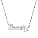 MYDIY Trisul Name Necklace Unisex Pendant Customized Neck Chain Personalised Tamil Necklace Telugu Name Necklace Gift for Women