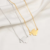 Anniyo Heart Spain Mallorca Heart Necklaces For Women Girls Stainless Steel Jewelry #532562