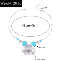Ethnic Antique Silver Color Moon Choker Necklaces for Women Boho Turquoise Necklace Girls Party Jewelry Gifts