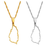 Anniyo Saint Lucia Map Profile Pendant Necklace Women Girl Gold Color Jewelry St. Lucia Cities Pendant Chains Jewellery #121421