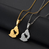 Anniyo 2.6CM Mauritius Map Anas Theodori Pendant Necklaces for Women Girl Mauritius Duck Jewelry #541962