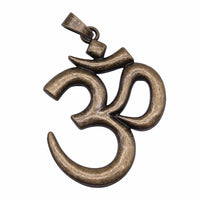 1pcs 75x56mm Antique Silver Plated Big Om Yoga Pendant Charm Large Om Pendants Charm Big Om Charm