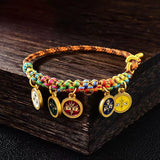 Handmade Tibetan Bracelet Woven Bracelet Tibetan Colorful Rope Handchain Five Way God of Wealth Bangle Adjustable Wristchain New