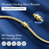 Moissanite Tennis Bracelet for Women 18K White Gold Plated Silver 3mm D Color VVS1 Wedding Party Jewelry Bracelets for Women Man