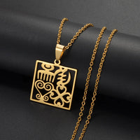 Anniyo Ancient African Traditional Culture Gye Nyame Symbols Ancient Egypt Pendant Necklaces Stainless Steel Jewelry @367221