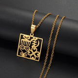 Anniyo Ancient African Traditional Culture Gye Nyame Symbols Ancient Egypt Pendant Necklaces Stainless Steel Jewelry @367221