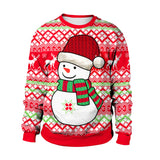 Men Women Llama Ugly Christmas Sweatshirt 3D Funny Print New Year Eve Xmas Sweater Couples Pullover Holiday Party Jumper Tops