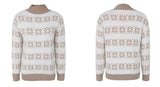 2025 Christmas Jumpers Women Mock Neck Full Sleeve Sweater Snowflake Jacquard Knitwear Warm Thick Pullover Top Xmas Party Look