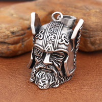 Vintage Design Viking Warrior Bell Pendant Motorcycle Wind Nordic Odin Guardian Bell Necklace Gift Jewelry Accessories Wholesale